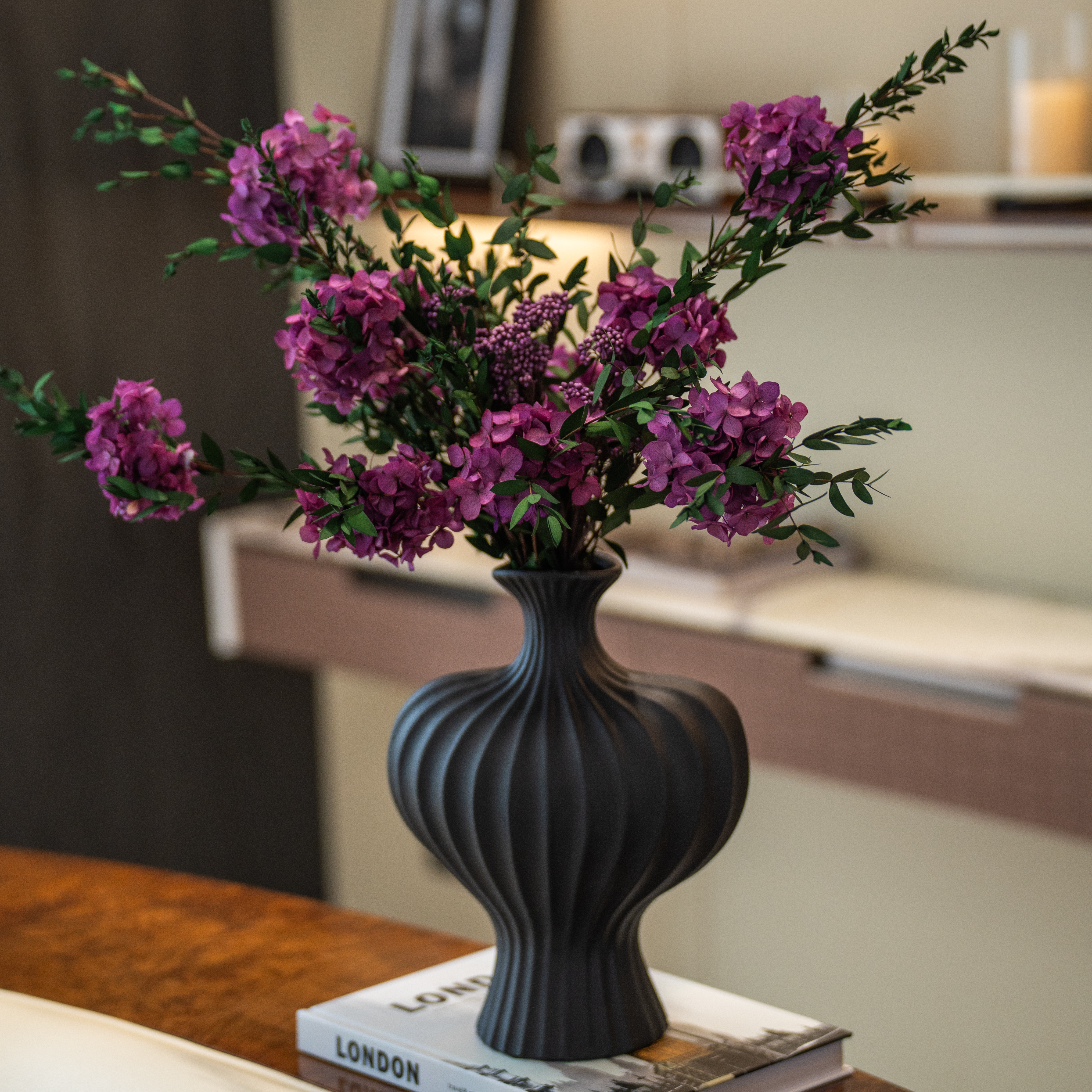 AAA级永生花高级感永生绣球花客厅岛台轻奢家居装饰真花