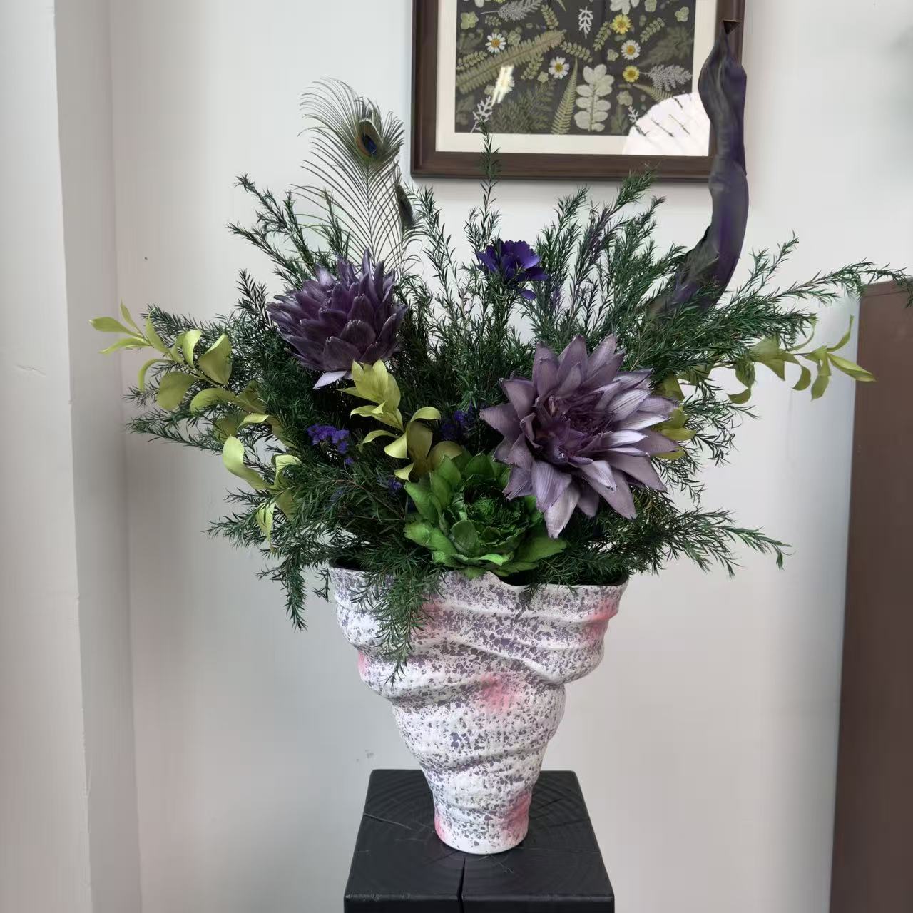 AAA级【翠羽紫歌】永生花高级感永生绣球花客厅岛台轻奢家居装饰