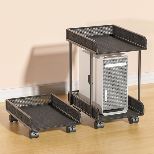 电脑主机悬空支架台式机箱放置柜桌下移动托架多层主机架收纳架子