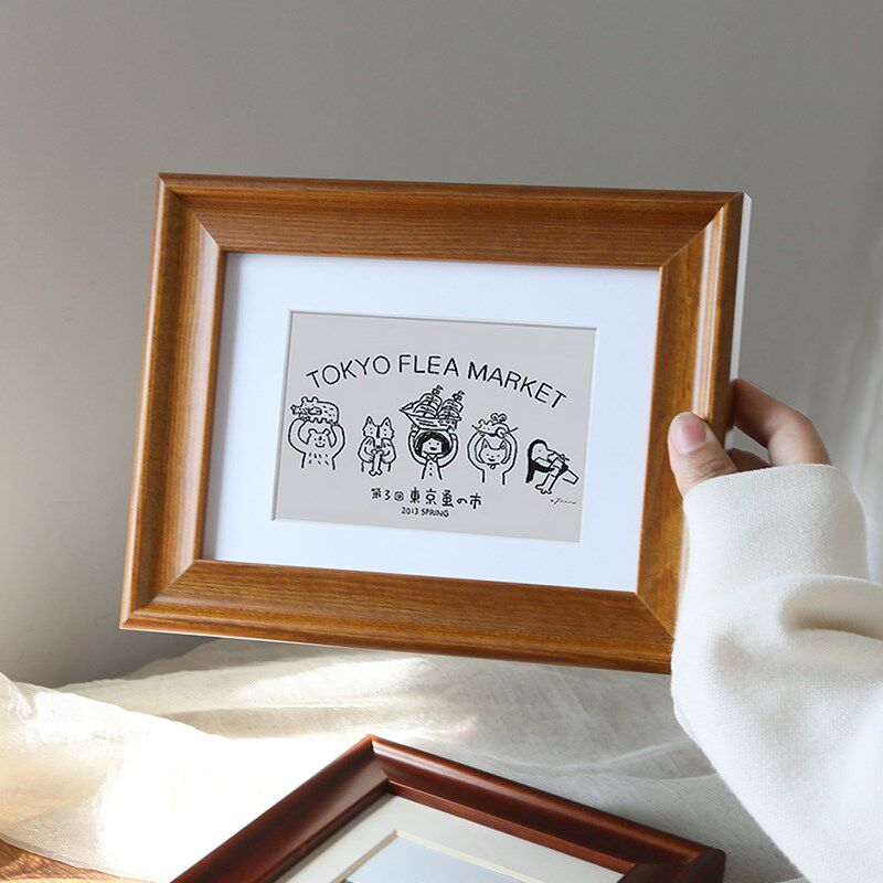 中式国画实木小相框摆台7寸6寸六像框架8寸照片框木质儿童画框