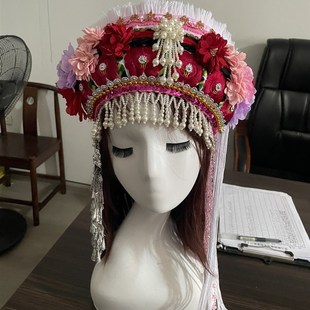 快乐阳光女童演出服舞蹈头饰白族彝族藏族头饰蒙古族头饰少数民族