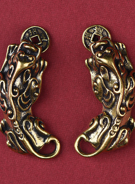 五帝钱压门槛过门石下压的铜钱古币真品入户门朱砂大貔貅出入平安