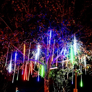 挂树led流星雨彩灯闪灯串灯满天星户外防水庭院室外亮化街道夜景