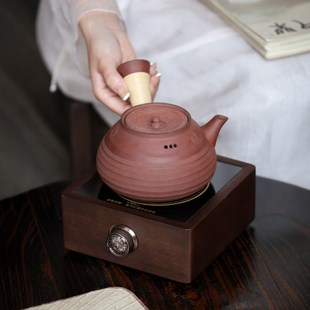 围炉煮茶电陶炉煮茶壶 老岩泥急须石瓢侧把壶 家用煮茶壶套装