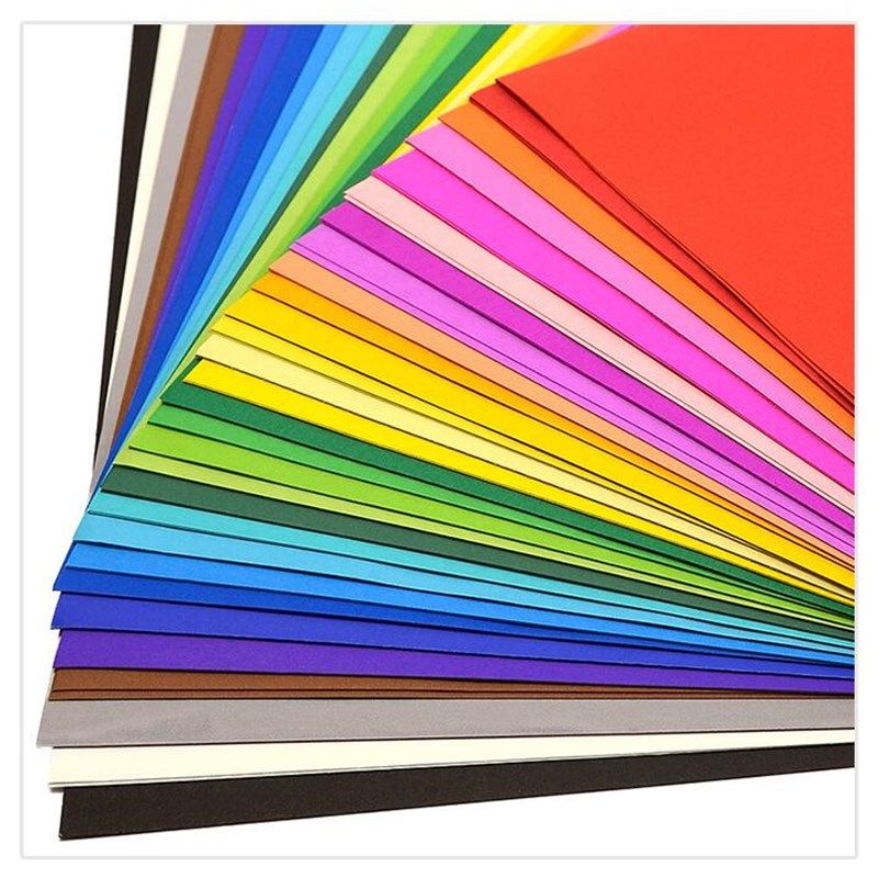 4K卡纸彩色黑白硬卡纸200g加厚20色创意折纸4开儿童学生手工彩纸