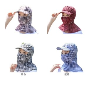防晒帽子女夏天骑车遮脸紫外线面罩骑车遮阳帽遮阳帽采茶干活凉帽