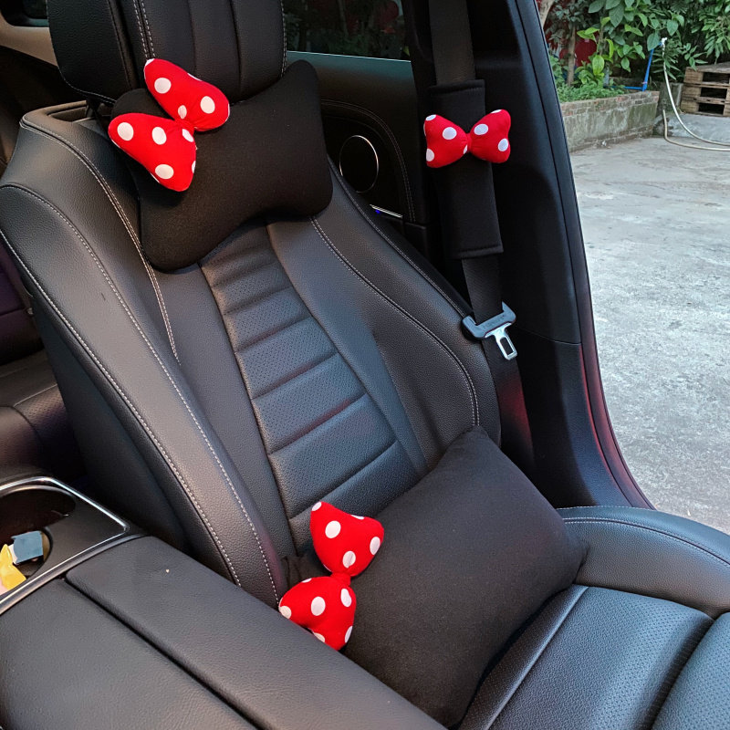 女性蝴蝶结汽车头枕腰枕卡通夏季车载手刹套档把套护肩套饰套装,汽车用品/电子/清洗/改装,手刹套/档把套/套饰套装,淘宝优惠券,粉丝福利购,淘宝优惠卷