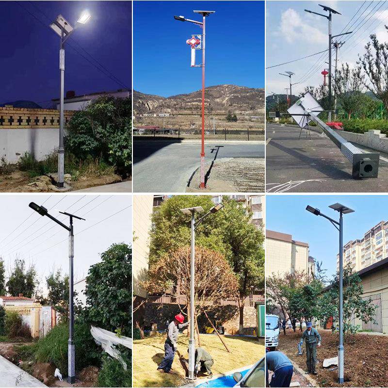 市电LED太Q能灯路阳灯杆6米农村户市政工程双臂路一体外杆高杆灯
