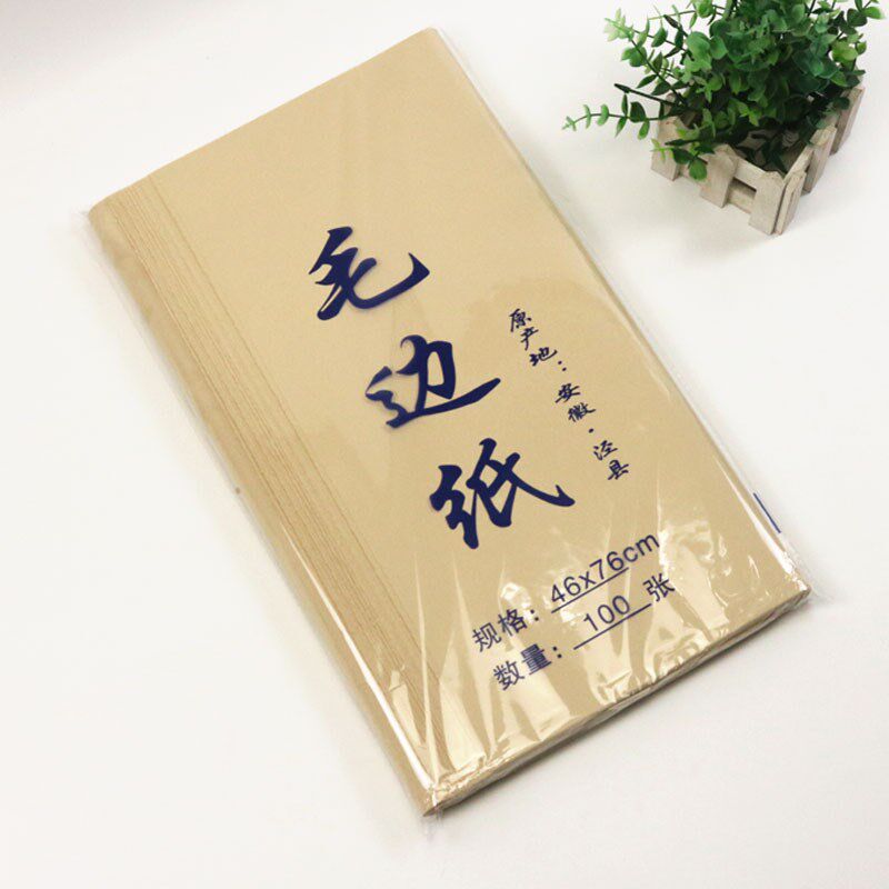 泾蕴堂手工毛边纸格书法纸国画毛笔字练习纸尺六尺屏半生半熟加厚