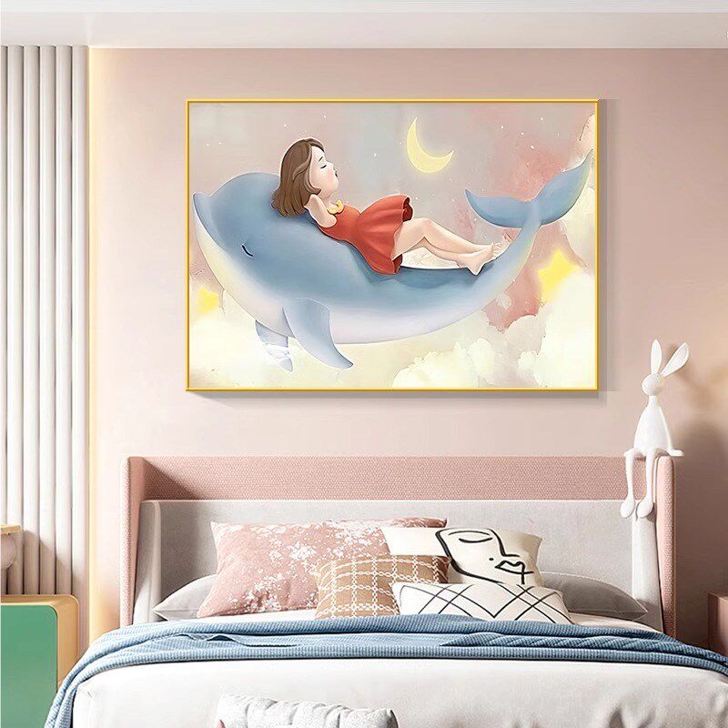 儿童房装饰画男孩女孩房间墙面挂画客厅卧室床头壁画幼儿园卡通画