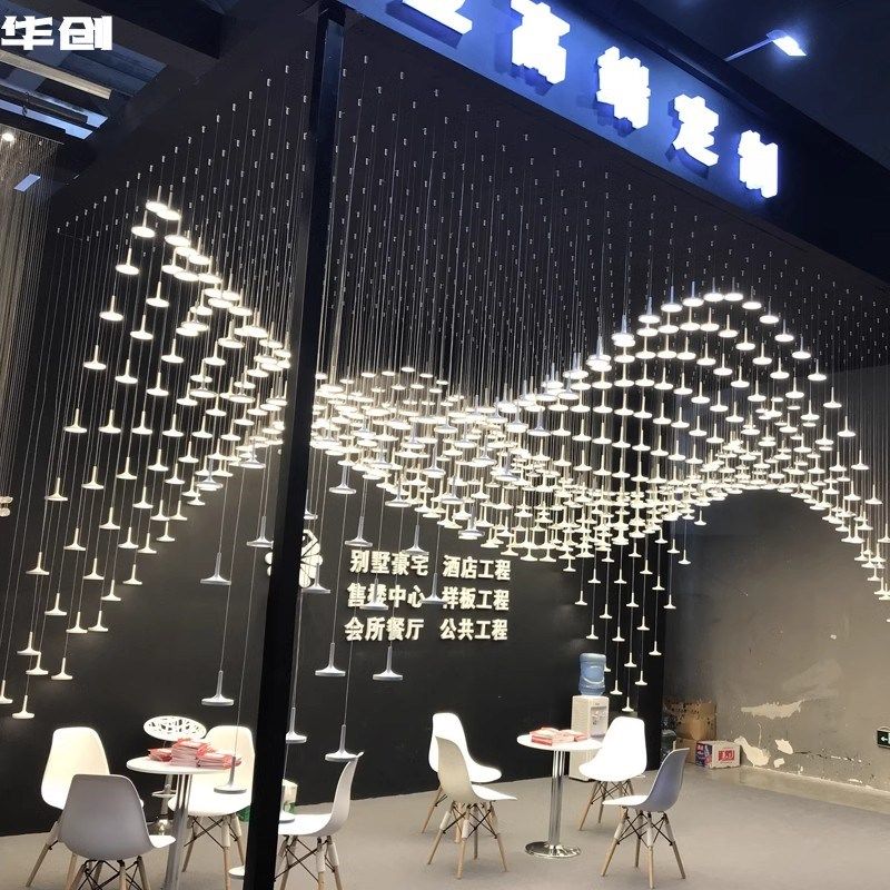 酒店大堂方块吊灯造型灯定制酒吧售楼部沙盘灯现代创意宴会厅灯具