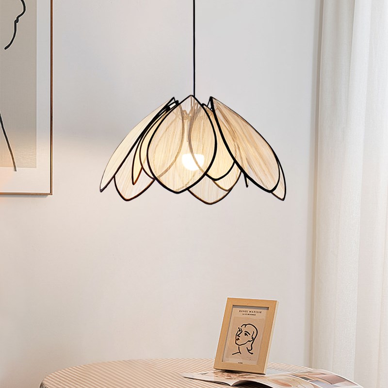 奶油风客厅吊灯现代复古卧室茶室法式中古侘寂风餐厅灯具