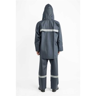 工厂直销针织布加厚防水工作服执勤矿工分体安全反光 雨衣