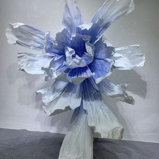 飾褶皺紙花櫥窗攝影美陳道具花 婚慶巨型手工彩蝶花大型婚禮背景裝