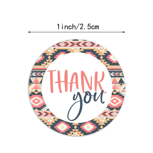 500张8种图案谢谢贴纸1英寸圆形标签封口贴适合感谢婚礼和精品店