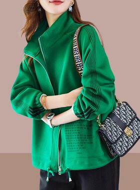 棒球服女士短外套2024春秋新款百搭洋气爆款冲锋衣小个子夹克上衣