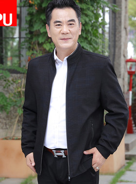 中年男士爸爸春秋装外套2021新款夹克40春季薄N款50岁中老年男装6