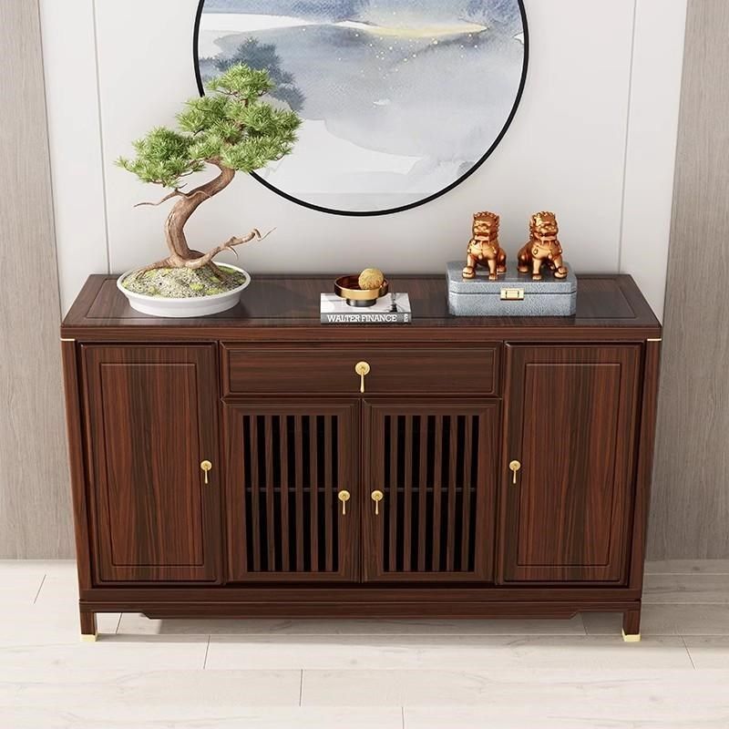 新中式乌金木餐边柜实木靠墙玄关柜家用餐厅柜客厅储物门厅置物柜,住宅家具,餐边柜,淘宝优惠券,粉丝福利购,淘宝优惠卷