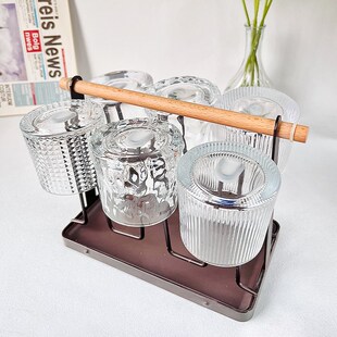 铁艺挂架沥水架置物架家用带托盘杯玻璃水杯架创意收纳杯子架倒挂