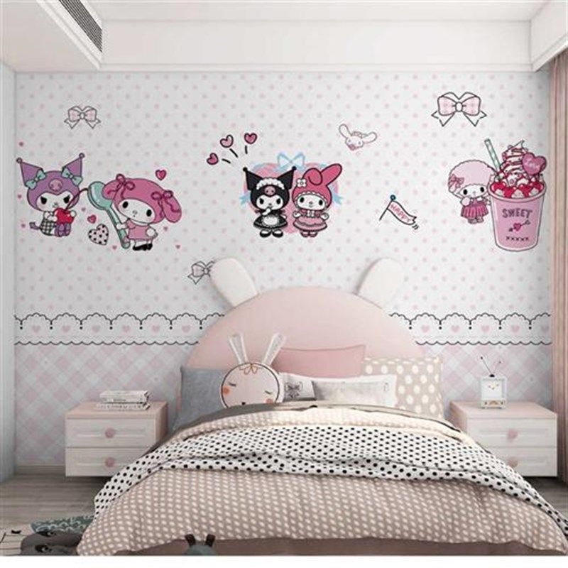 儿童房壁纸女孩墙纸房间 卧室酷洛米公主房壁布P2023新款墙布背景