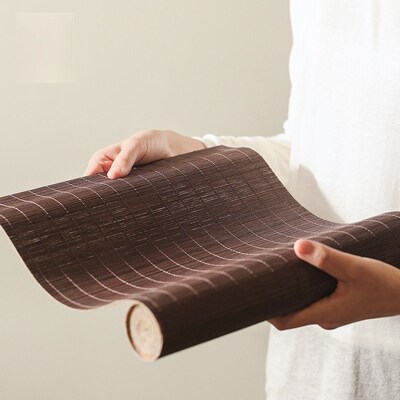 叶屿干泡茶席竹编中式茶道禅意竹席茶道配件茶具茶艺茶竹垫隔热垫