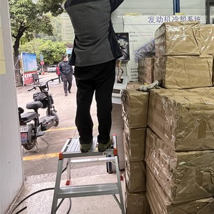 修工程铝合金家用马凳 特厚理货梯子洗车平台折叠便携收纳脚手架装