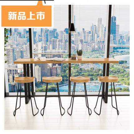 实木吧台桌阳台靠墙窄桌子长条酒吧台奶茶店酒吧高220*60*105CM木