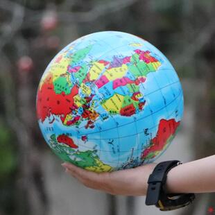 世界地图玩具球儿童拍拍球t地球仪皮球小球玩具幼儿专用球宝宝中