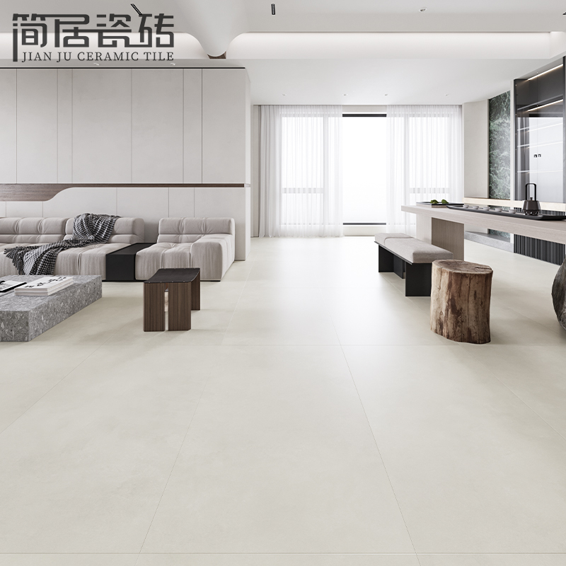 侘寂风肌肤釉奶咖色微水泥质感瓷砖客厅卫生间J地板砖墙砖750*150