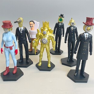 强化金色泰坦时钟王手办模型儿童玩具电钻人绿表盘时钟.人公仔玩