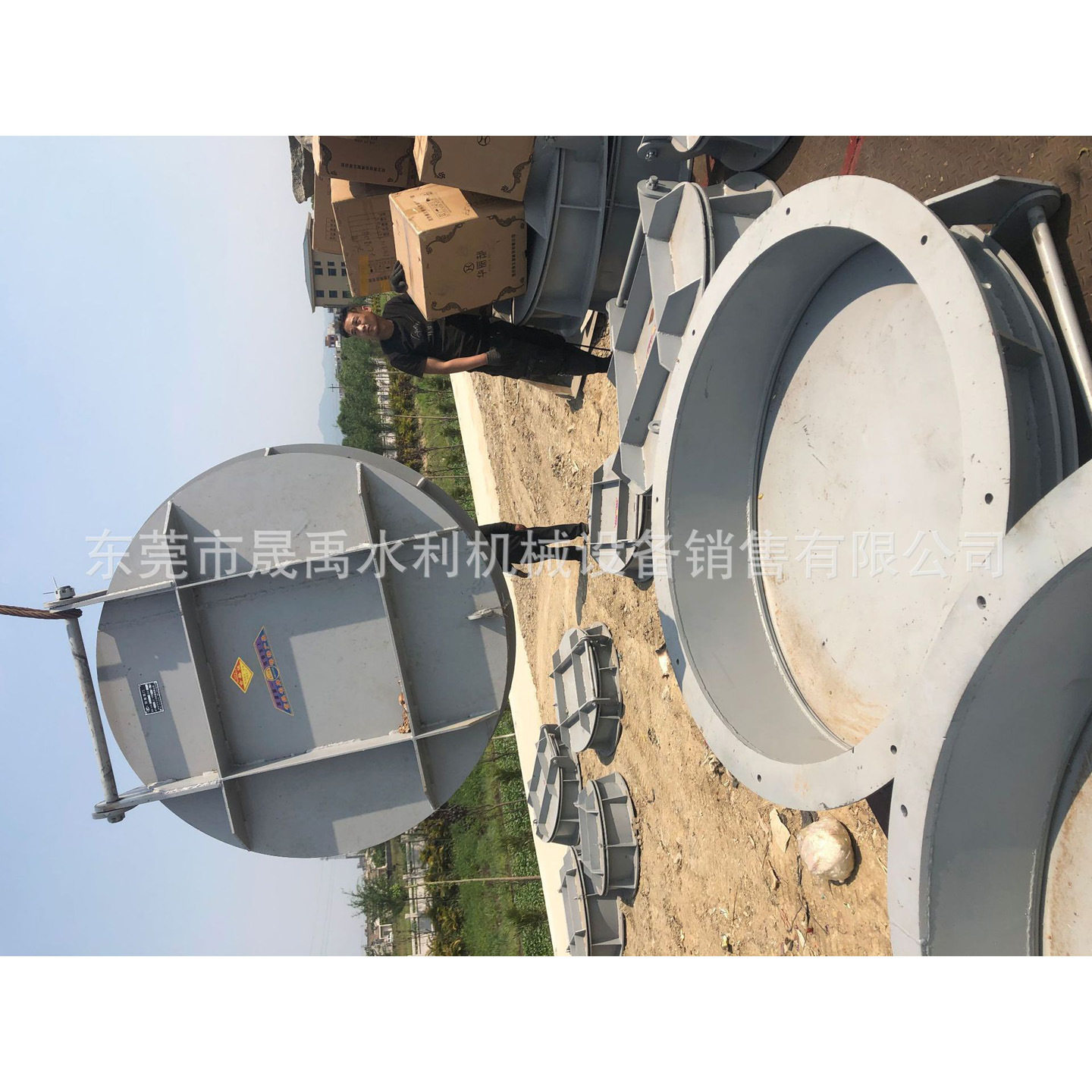 广东惠州汕头揭阳潮州涵管安装钢拍门方拍圆拍门DN1000-550
