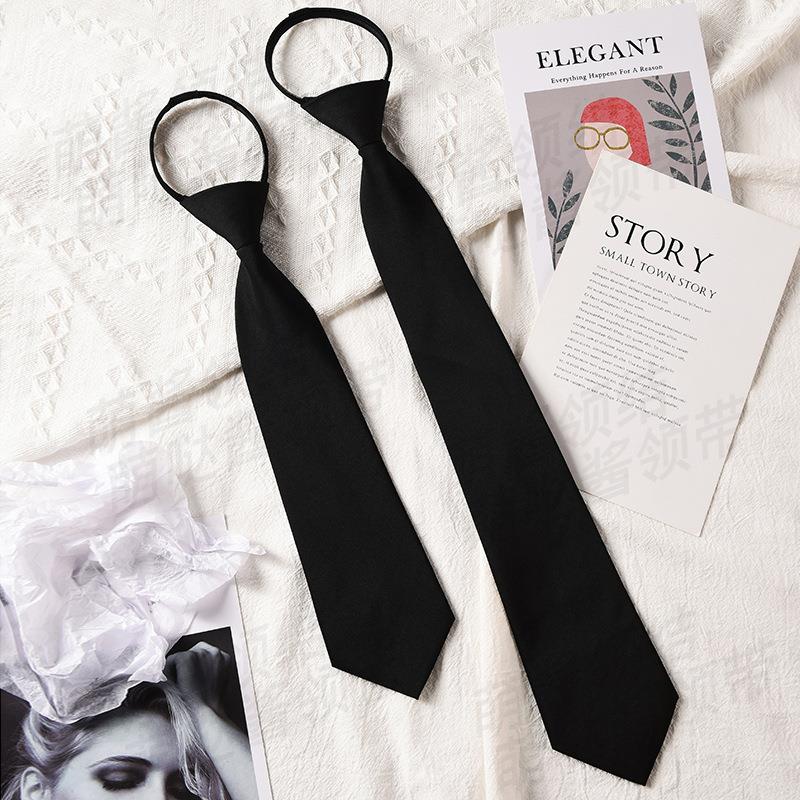 韩版黑色领带女款休闲衬衫男时尚手打学院风细学生纯色jk西装配饰