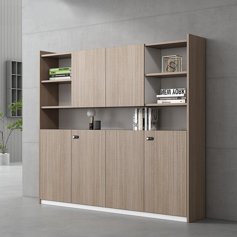 办公家具带锁文件柜木质高柜老板办公室书柜简约现代资料柜背景柜