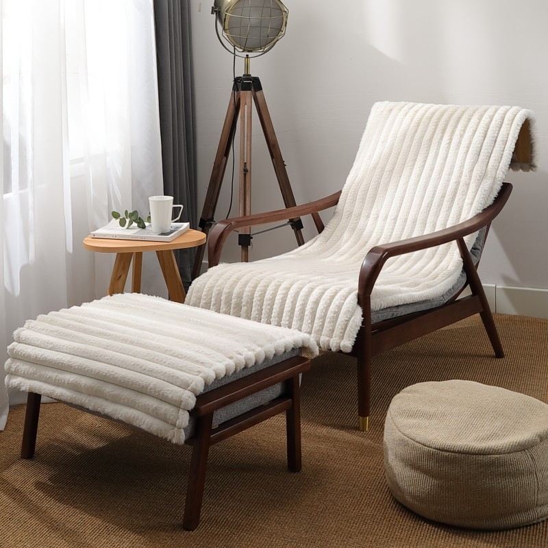 冬季毛绒单人连体沙发垫座椅垫脚踏垫子防滑单个沙发盖布巾坐垫