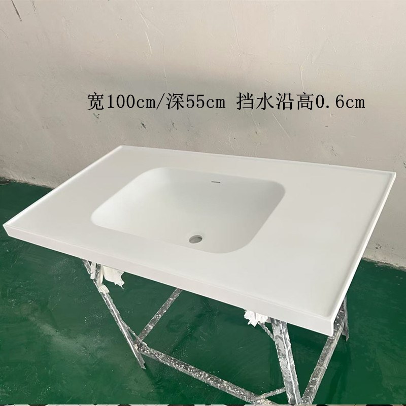 洗脸盆半嵌入洗手盆浴室柜台面一体丽耐洗漱台盆单盆定制切