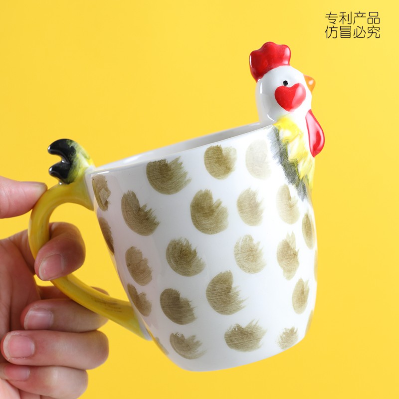 小马行空手绘辣鸡小动物马杯爱水杯子风