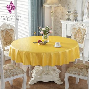 圆桌桌布防水防烫防油免洗布艺圆形家用酒店台布饭店吃饭大圆桌布