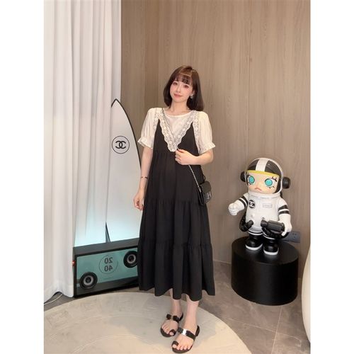 【佩斯酒庄】娜娜的孕期穿搭时尚孕妇连衣裙夏款洋气假两件连衣裙