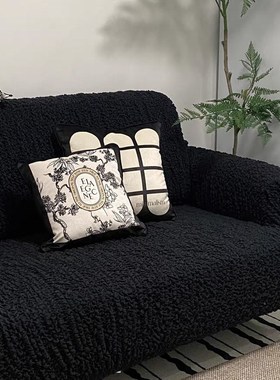 直排黑色沙发套罩全包万能套四季通用型20K24新款弹力扶手套防猫