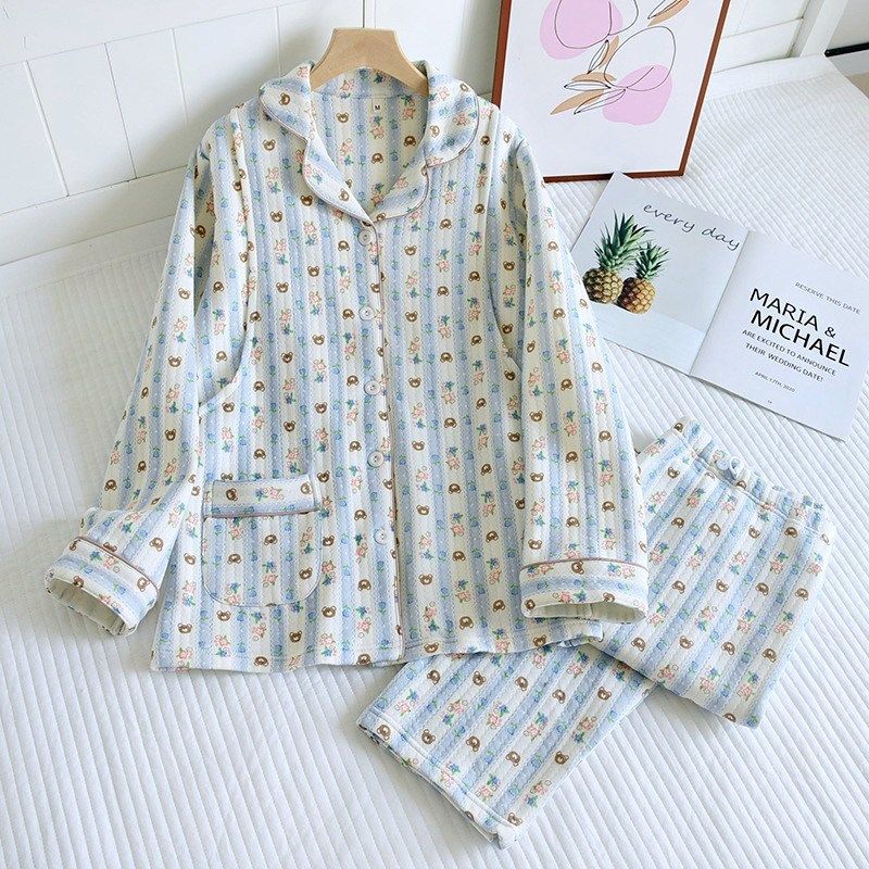 秋冬季空气棉月子服大码200斤孕妇产后喂奶服产妇睡衣哺乳服套装