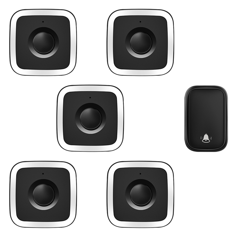 防水自发电门铃无线家用不用电池智能电子遥控铃一拖五老人呼叫器