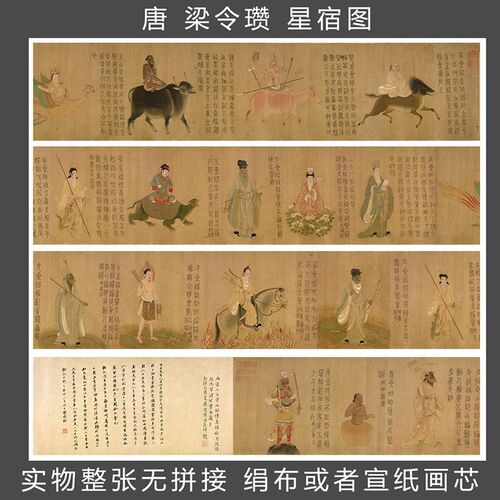 唐 梁令瓒 星宿图  (宋摹本)  国画古字画 O装饰画文化礼品 微喷
