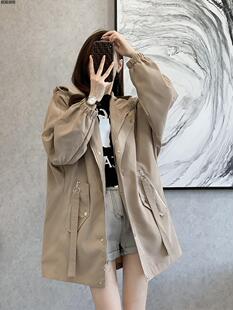 时尚中长款风衣外套女显瘦英伦风大码胖MM收腰夹克春秋天显高气质