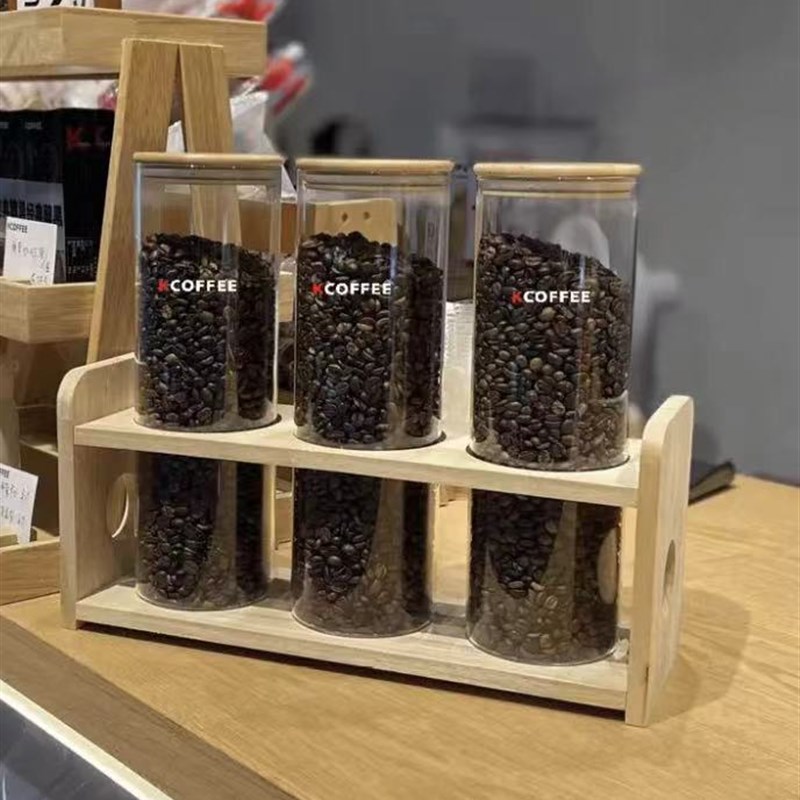 商用连锁咖啡豆展示架氛围布置coffee试管展示咖啡豆架