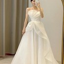 法式 轻婚纱新娘轻奢旅拍简约白纱出门纱森系礼服117 抹胸2024新款