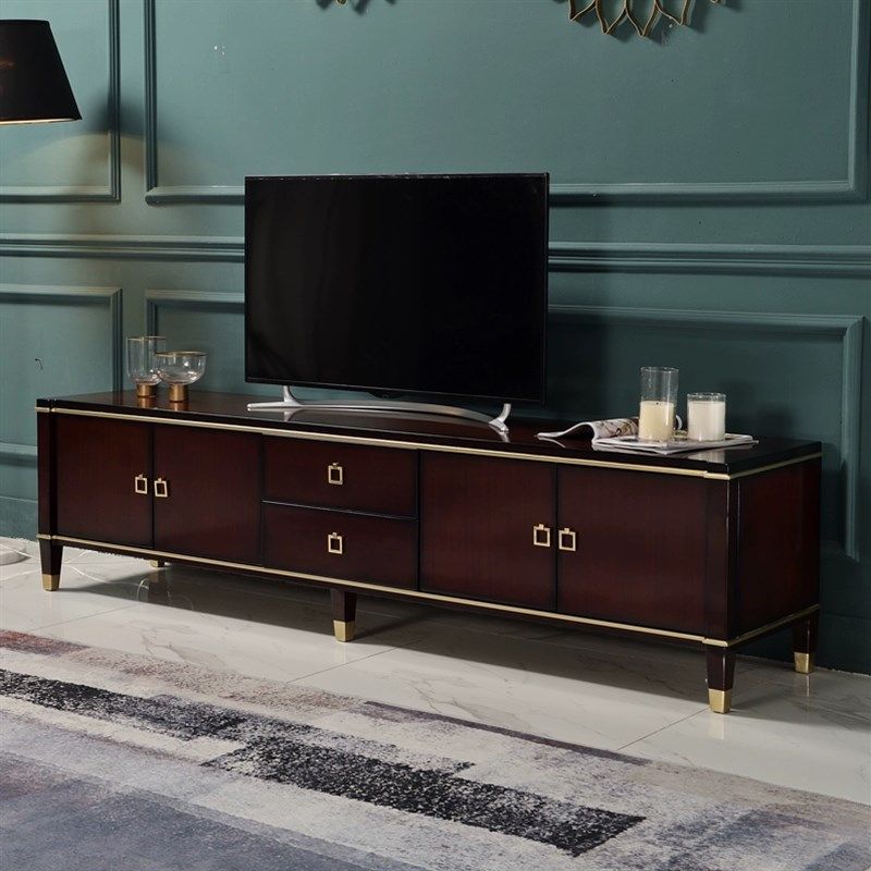 美式轻奢实木电视柜新古典后现代时尚地柜简美客厅茶几电视柜组合,住宅家具,电视柜,淘宝优惠券,粉丝福利购,淘宝优惠卷