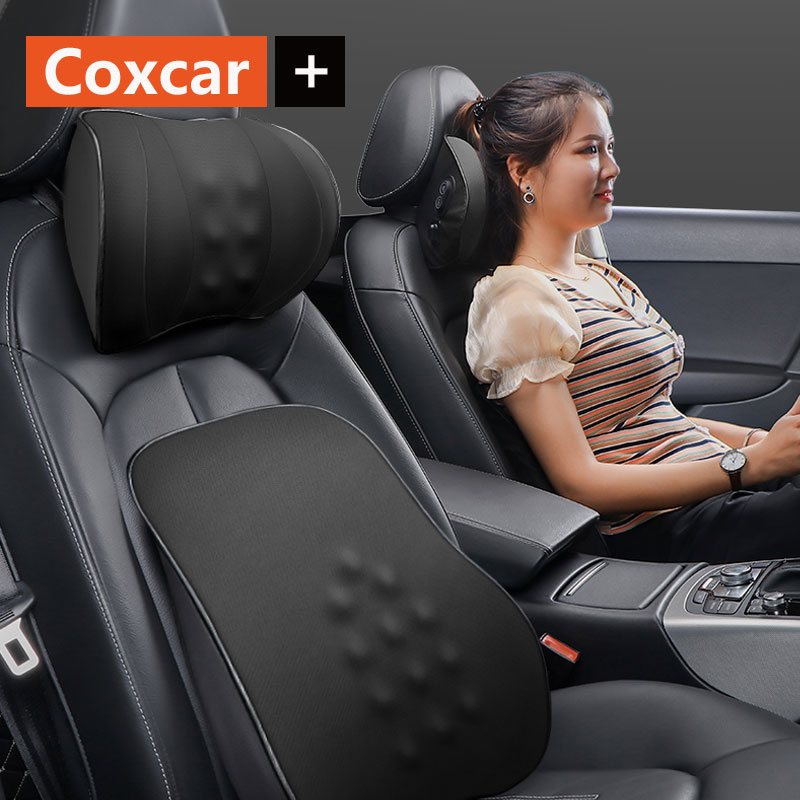 高档电动按摩记忆棉汽车头枕座椅护颈枕车用航空级奔驰宝马内靠枕