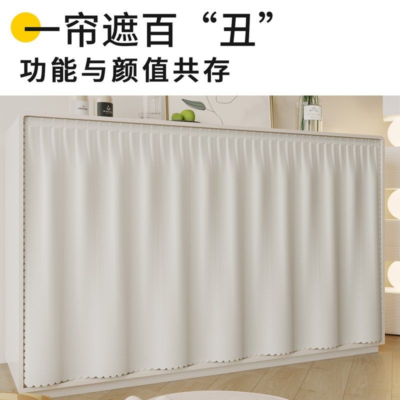 柜子遮挡帘免打孔魔术贴书柜帘子橱柜鞋架衣柜防尘帘杂物遮丑门帘,居家布艺,门帘,淘宝优惠券,粉丝福利购,淘宝优惠卷