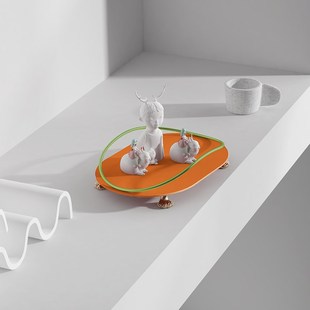 [空之喵喵]桌面香薰蜡烛托盘摆件高级感客厅玄关手办展示收纳烛台