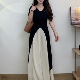 微胖MM夏季 女新中式 轻国风时髦洋气开叉阔腿裙裤 今年流行漂亮套装
